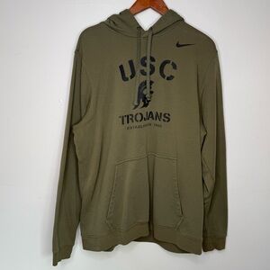 Nike USC Trojans Hoodie XL Olive Green Nike Swoosh Pullover Sweatshirt